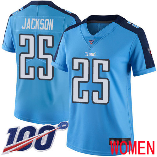Tennessee Titans Limited Light Blue Women Adoree  Jackson Jersey NFL Football #25 100th Season Rush Vapor Untouchable
